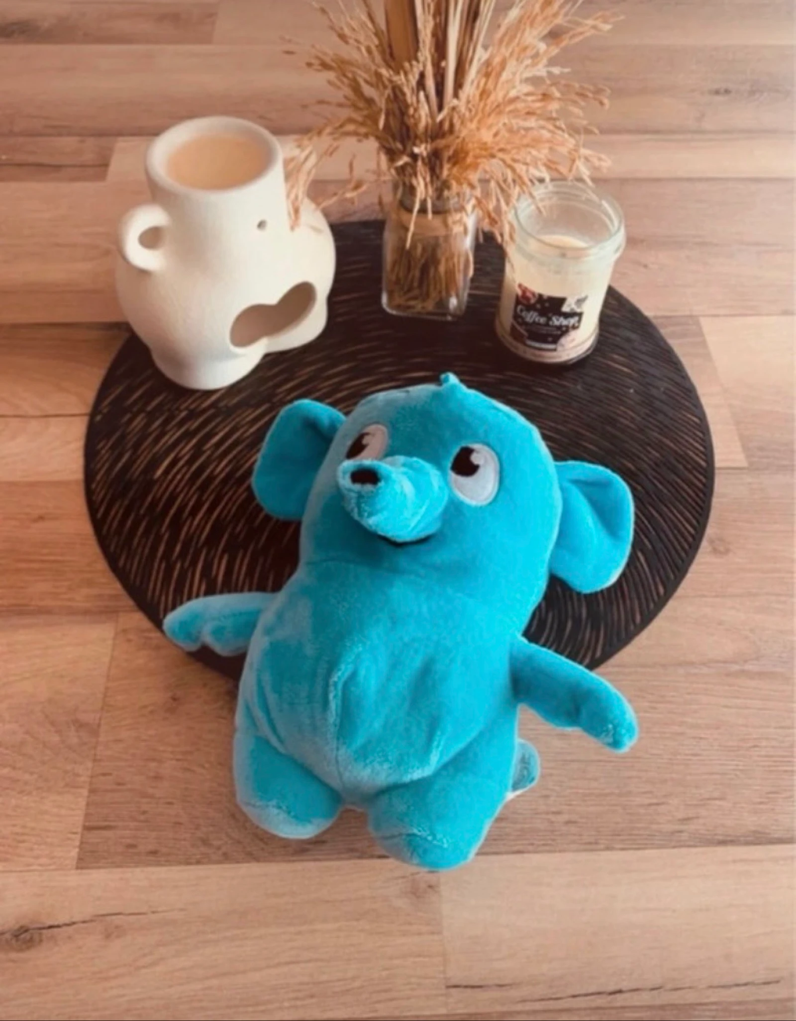 Peluche/doudou éléphant bleu enfant- Sans marque